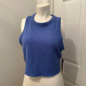 No boundaries blue sleeveless crop top ribbed large